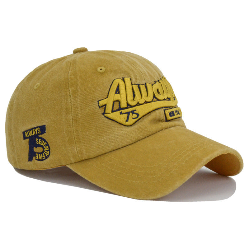 Washed Denim Baseball Cap for Men Women, Adult Unisex Summer Outdoor Sports Hat, Casual Letter Embroidered Sun Cap