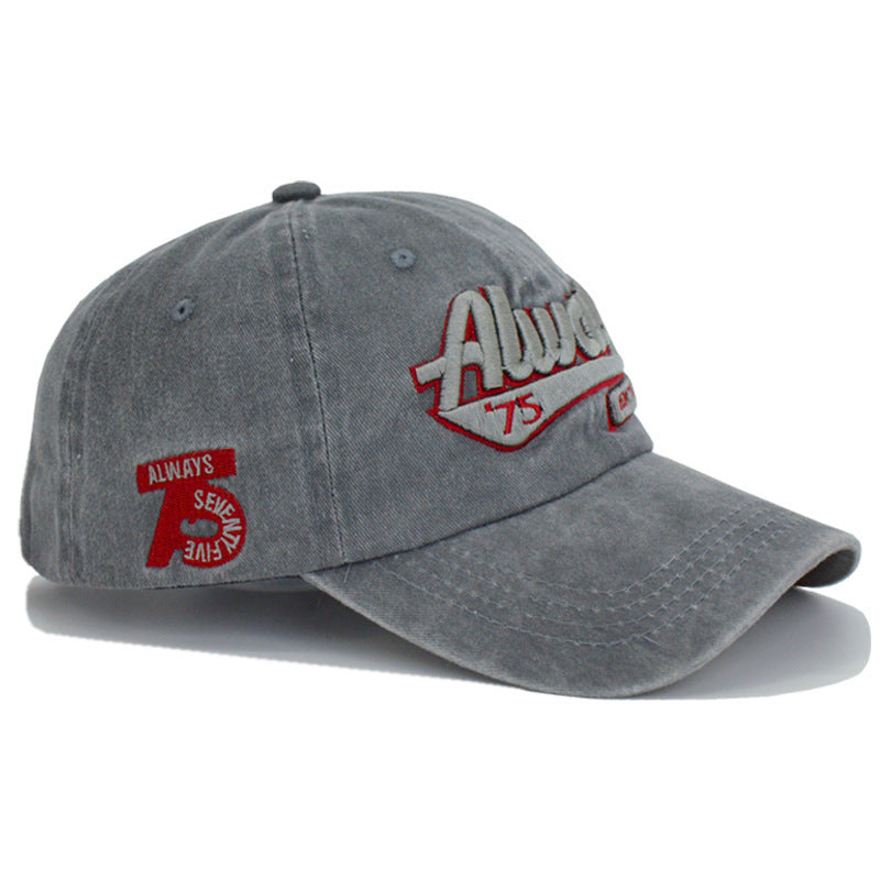 Washed Denim Baseball Cap for Men Women, Adult Unisex Summer Outdoor Sports Hat, Casual Letter Embroidered Sun Cap