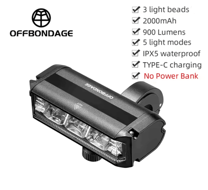 OFFBONDAGE Ultra Bright USB Rechargeable Bicycle Light Waterproof Front Bike Lamp 3