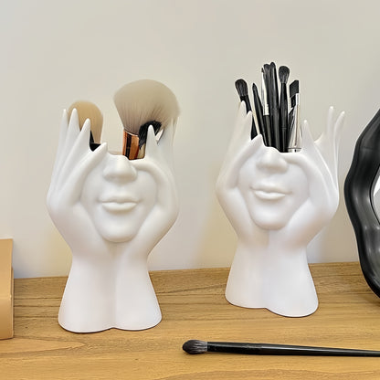 Nordic Creative Human Body Art Shaped Office Supplies, Multi-Functional Desktop Storage, Pen Holder, Makeup Brush Orga