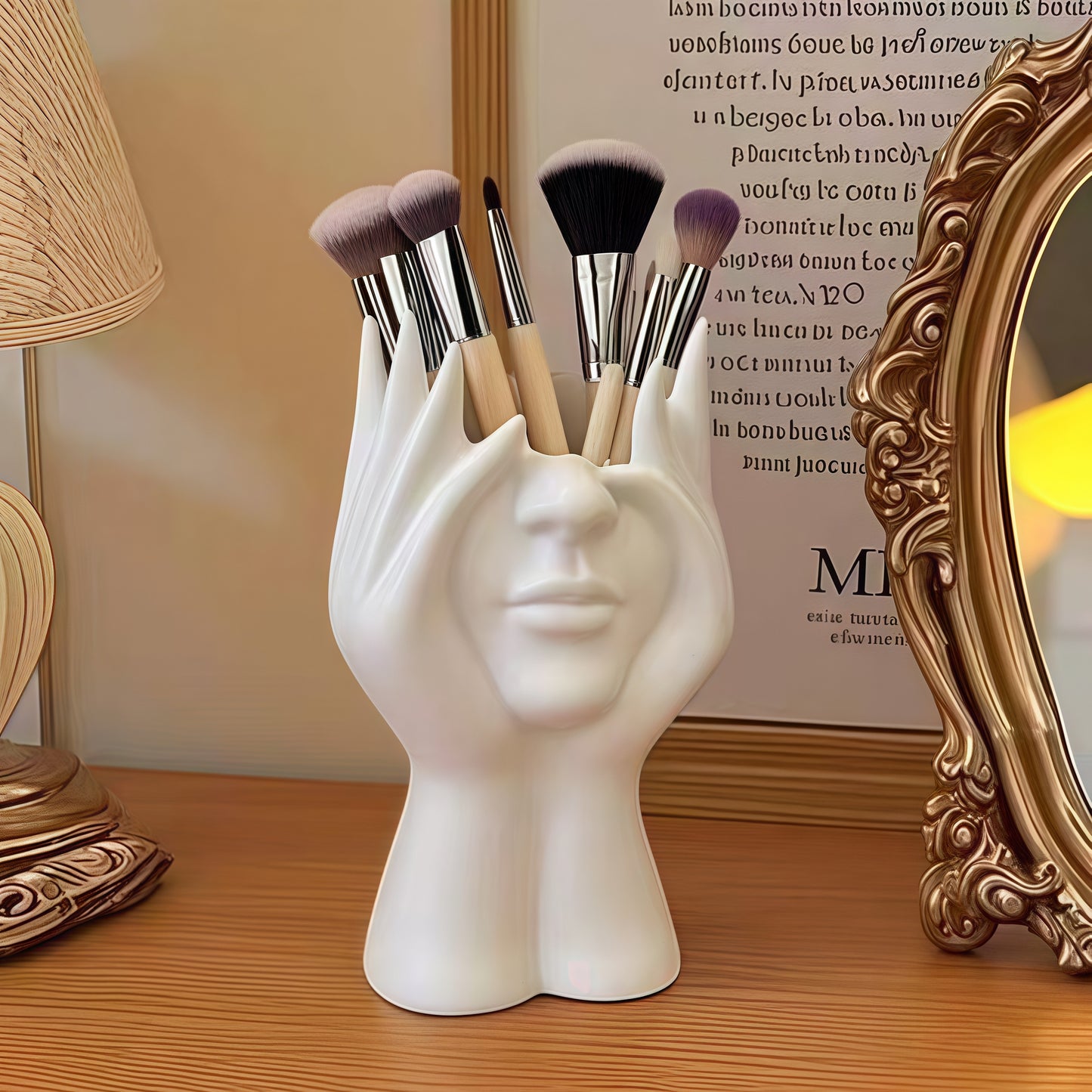 Nordic Creative Human Body Art Shaped Office Supplies, Multi-Functional Desktop Storage, Pen Holder, Makeup Brush Orga