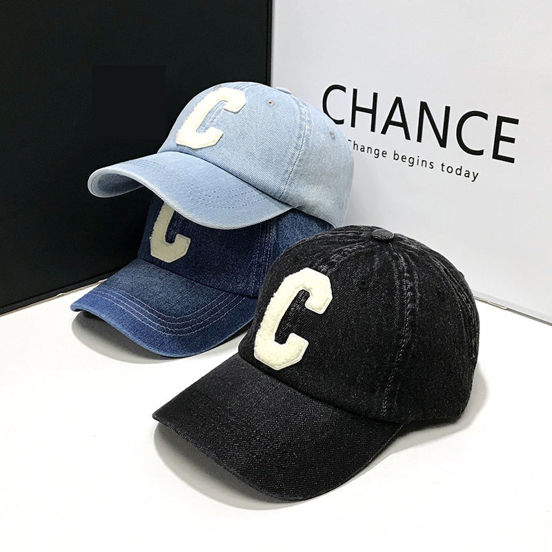 Cotton Letter C Denim Baseball Caps Casual Style Adjustable Cap For Men Women Spring Summer Hat 3
