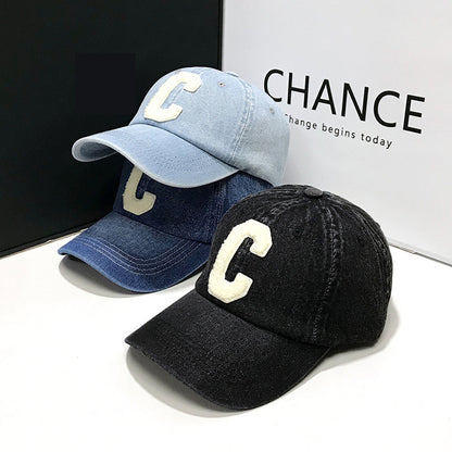 Cotton Letter C Denim Baseball Caps Casual Style Adjustable Cap For Men Women Spring Summer Hat 3