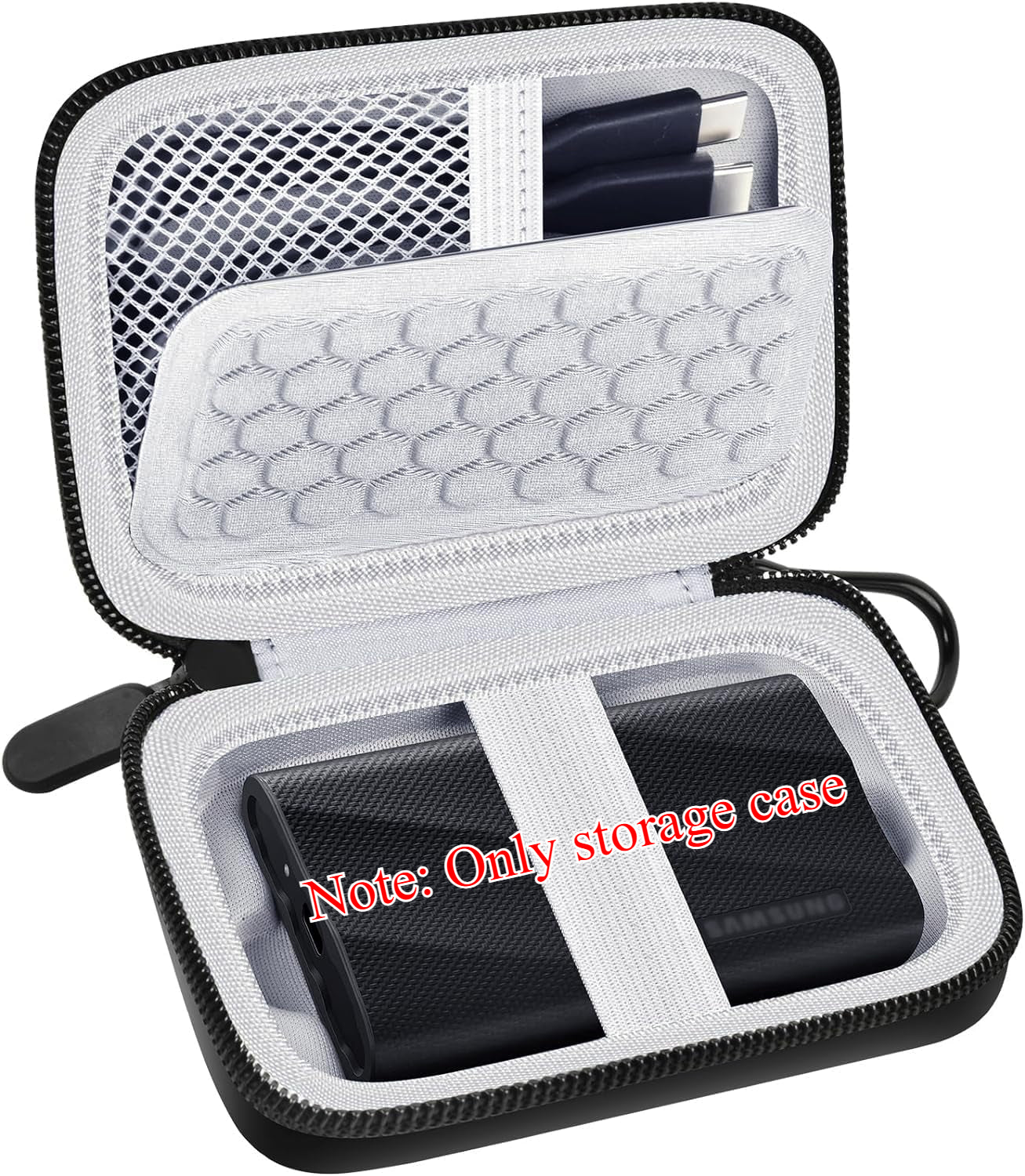 Carrying Case for Samsung T9 Portable, Shockproof Protective Storage Holder for USB External Solid State Drive, Cable