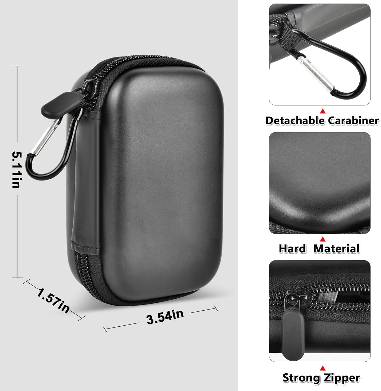 Carrying Case for Samsung T9 Portable, Shockproof Protective Storage Holder for USB External Solid State Drive, Cable