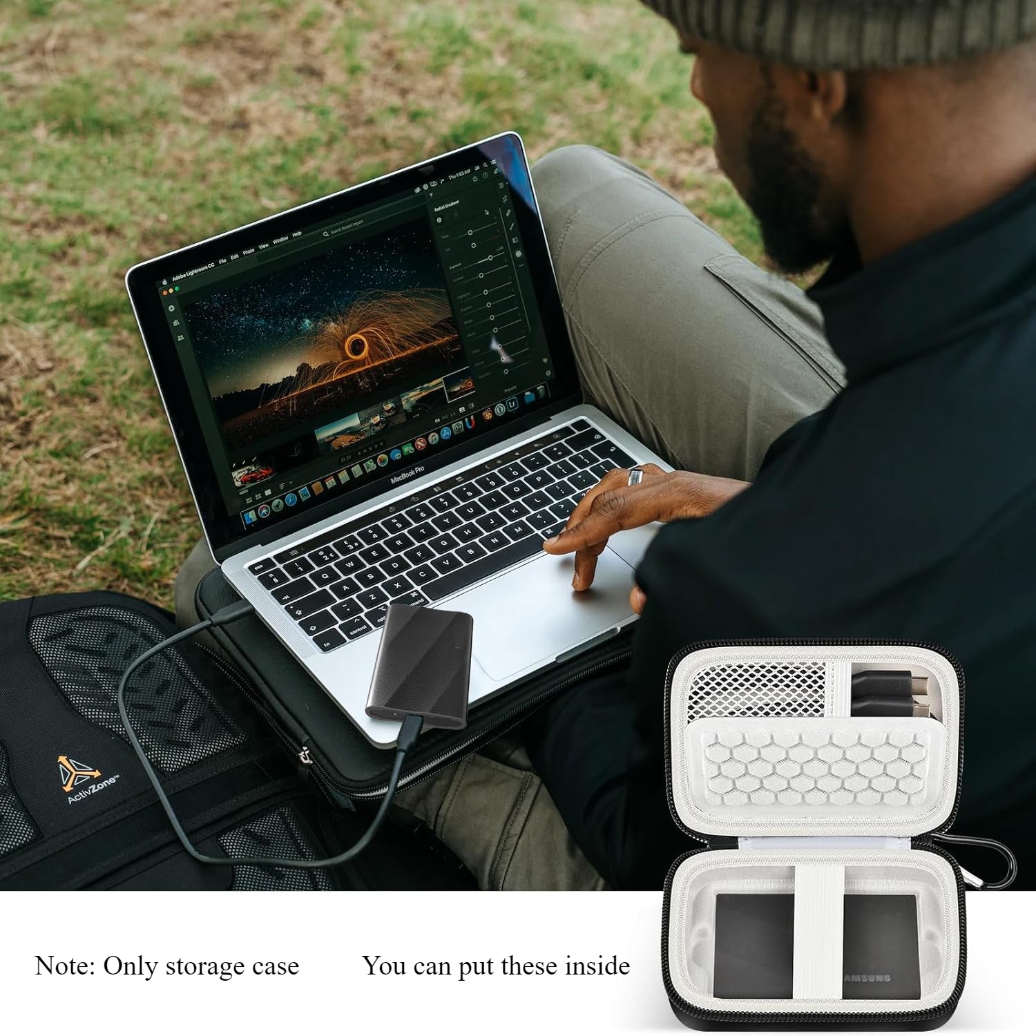 Carrying Case for Samsung T9 Portable, Shockproof Protective Storage Holder for USB External Solid State Drive, Cable