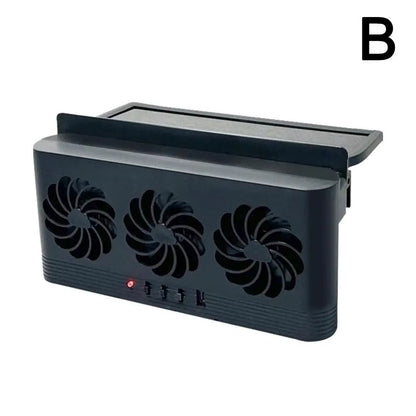 Solar Powered Car Cooling Fan With Three Ventilation Outlets For Interior Ventilation 6