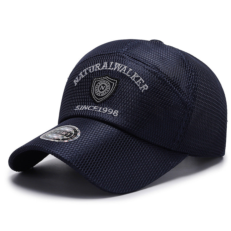 Quick Drying Mesh Baseball Cap for Men, Summer Outdoor Sun Protection, Breathable Embroidery Trucker Hat