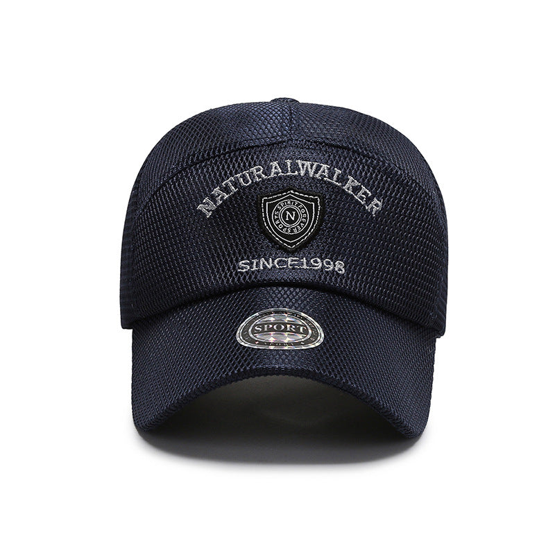 Quick Drying Mesh Baseball Cap for Men, Summer Outdoor Sun Protection, Breathable Embroidery Trucker Hat