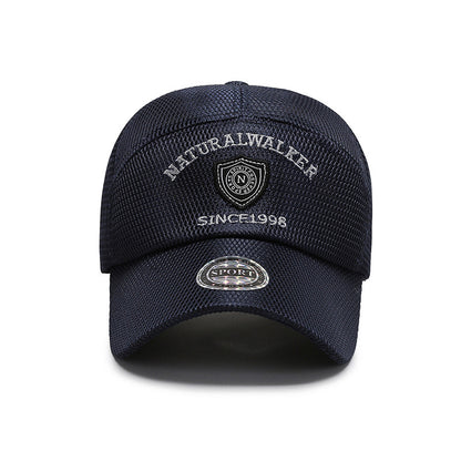 Quick Drying Mesh Baseball Cap for Men, Summer Outdoor Sun Protection, Breathable Embroidery Trucker Hat