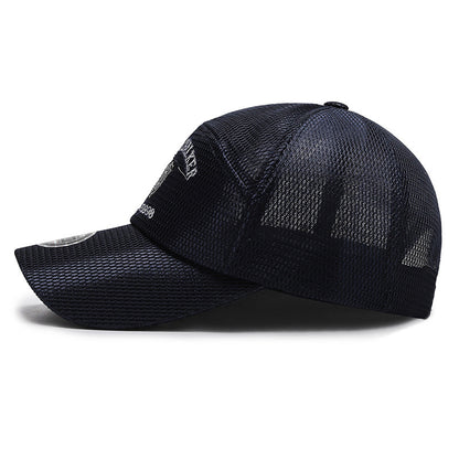 Quick Drying Mesh Baseball Cap for Men, Summer Outdoor Sun Protection, Breathable Embroidery Trucker Hat