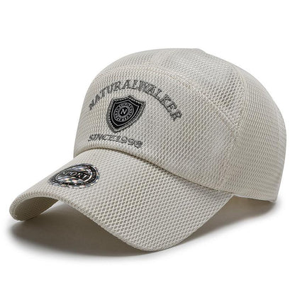 Quick Drying Mesh Baseball Cap for Men, Summer Outdoor Sun Protection, Breathable Embroidery Trucker Hat