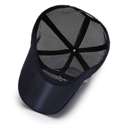 Quick Drying Mesh Baseball Cap for Men, Summer Outdoor Sun Protection, Breathable Embroidery Trucker Hat
