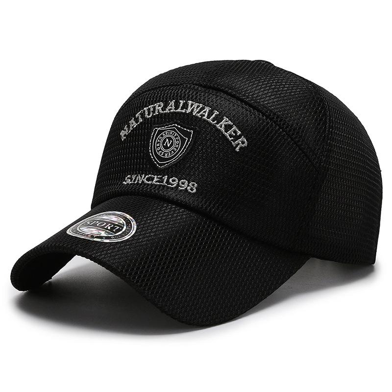 Quick Drying Mesh Baseball Cap for Men, Summer Outdoor Sun Protection, Breathable Embroidery Trucker Hat