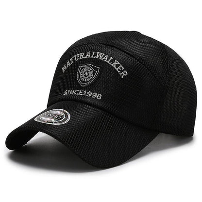Quick Drying Mesh Baseball Cap for Men, Summer Outdoor Sun Protection, Breathable Embroidery Trucker Hat