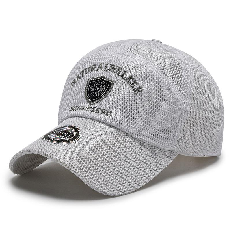 Quick Drying Mesh Baseball Cap for Men, Summer Outdoor Sun Protection, Breathable Embroidery Trucker Hat