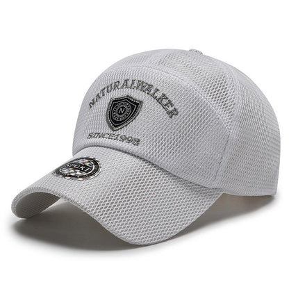 Quick Drying Mesh Baseball Cap for Men, Summer Outdoor Sun Protection, Breathable Embroidery Trucker Hat