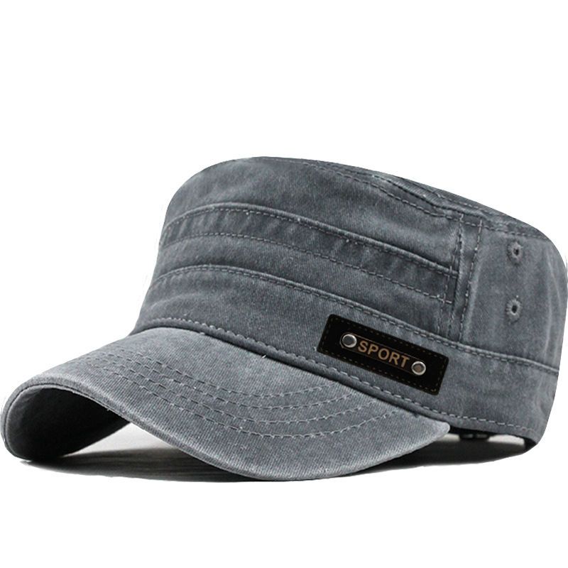 Mens Flat Top Military Cap Cotton Sun Proof Hat For Spring Summer Autumn Washable Army Style Outdoo 6