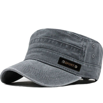 Mens Flat Top Military Cap Cotton Sun Proof Hat For Spring Summer Autumn Washable Army Style Outdoo 6