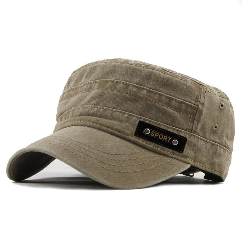 Mens Flat Top Military Cap Cotton Sun Proof Hat For Spring Summer Autumn Washable Army Style Outdoo 7