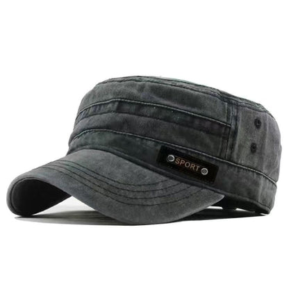 Mens Flat Top Military Cap Cotton Sun Proof Hat For Spring Summer Autumn Washable Army Style Outdoo 8