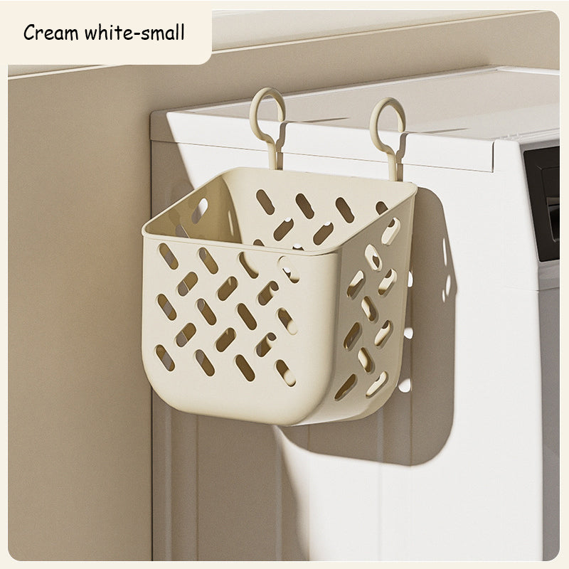 Large Folding Storage Basket, Wall-Mounted & Portable Hamper with Removable Liner Bag, Space-Saving Fabric Laundry