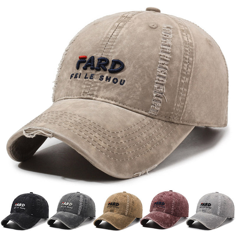 Unisex Summer Baseball Cap Cotton for Women Men, Embroidered Letter Soft Washed Top, Korean Style Sun Hat