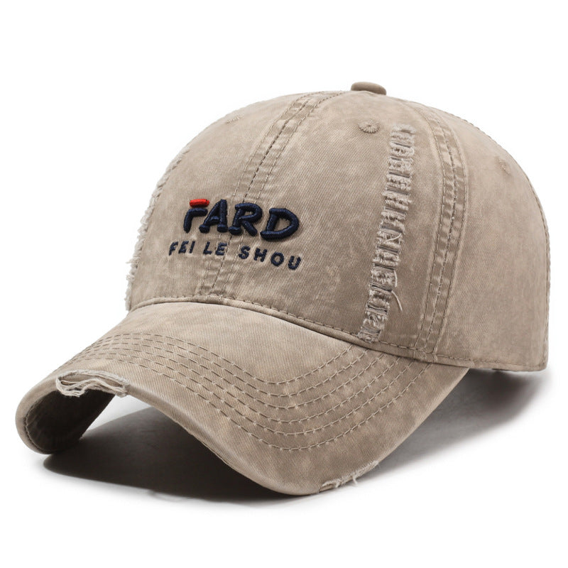 Unisex Summer Baseball Cap Cotton for Women Men, Embroidered Letter Soft Washed Top, Korean Style Sun Hat