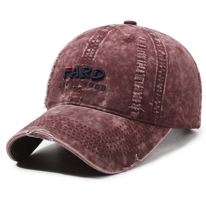Unisex Summer Baseball Cap Cotton for Women Men, Embroidered Letter Soft Washed Top, Korean Style Sun Hat