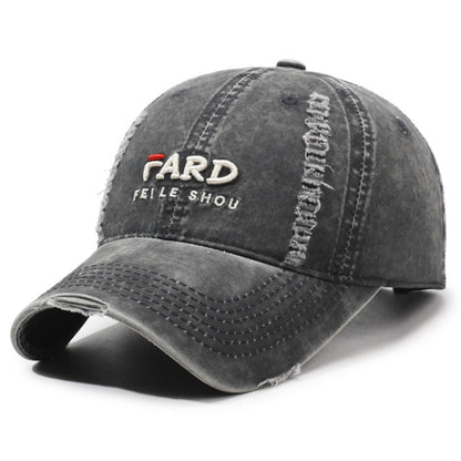 Unisex Summer Baseball Cap Cotton for Women Men, Embroidered Letter Soft Washed Top, Korean Style Sun Hat