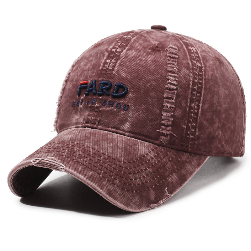 Unisex Summer Baseball Cap Cotton for Women Men, Embroidered Letter Soft Washed Top, Korean Style Sun Hat