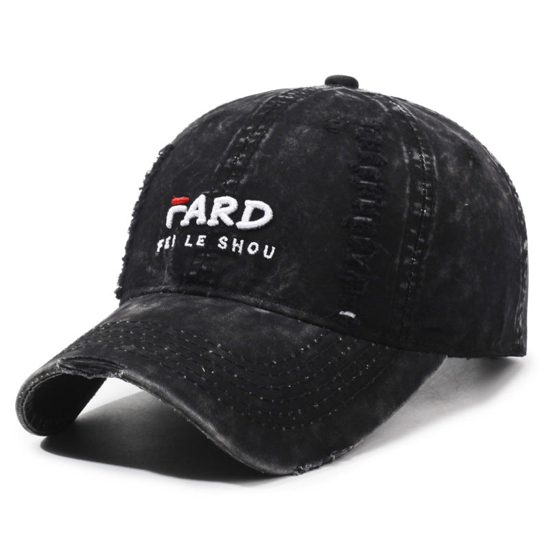 Unisex Summer Baseball Cap Cotton for Women Men, Embroidered Letter Soft Washed Top, Korean Style Sun Hat