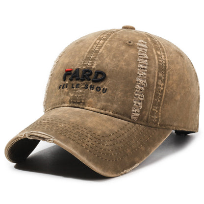 Unisex Summer Baseball Cap Cotton for Women Men, Embroidered Letter Soft Washed Top, Korean Style Sun Hat