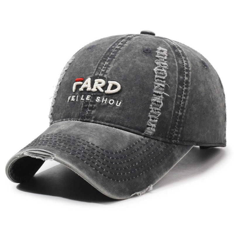 Unisex Summer Baseball Cap Cotton for Women Men, Embroidered Letter Soft Washed Top, Korean Style Sun Hat