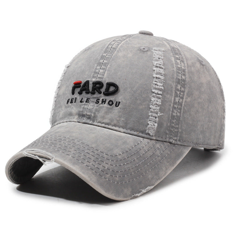 Unisex Summer Baseball Cap Cotton for Women Men, Embroidered Letter Soft Washed Top, Korean Style Sun Hat
