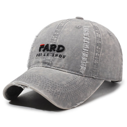 Unisex Summer Baseball Cap Cotton for Women Men, Embroidered Letter Soft Washed Top, Korean Style Sun Hat