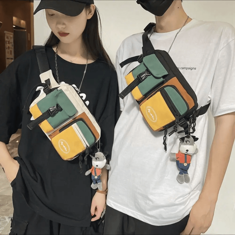 Large Capacity Nylon Chest Sling Bag for Men