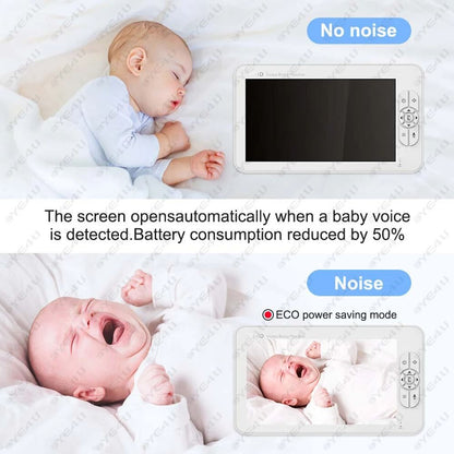 5Inch PTZ Video Baby Monitor With Camera Temperature Sensor And Lullabies 6