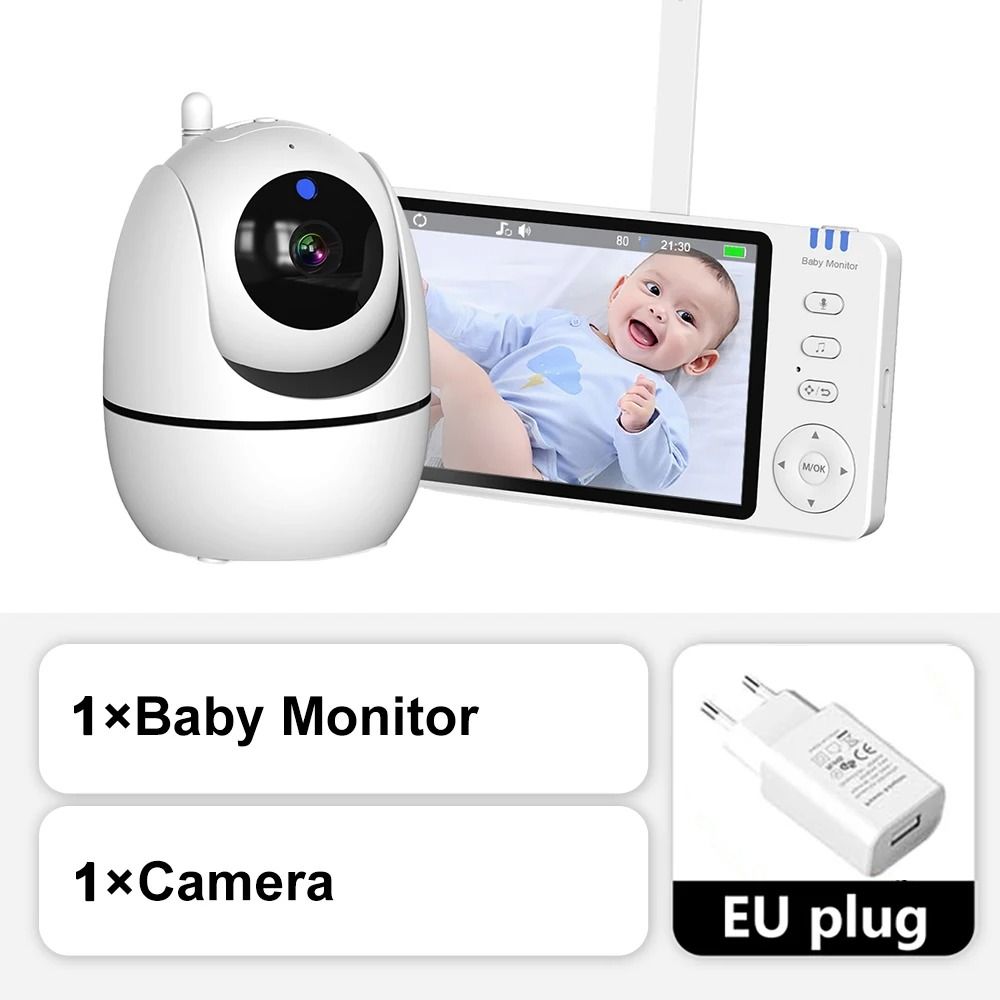 5Inch PTZ Video Baby Monitor With Camera Temperature Sensor And Lullabies 8