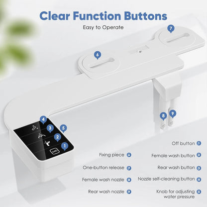 Self Cleaning Bidet Attachment With Dual Nozzles And Ultra Thin Design 4