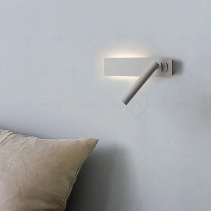 White Nordic Adjustable Bedside Wall Lamp with Switch for Living Room or Bedroom