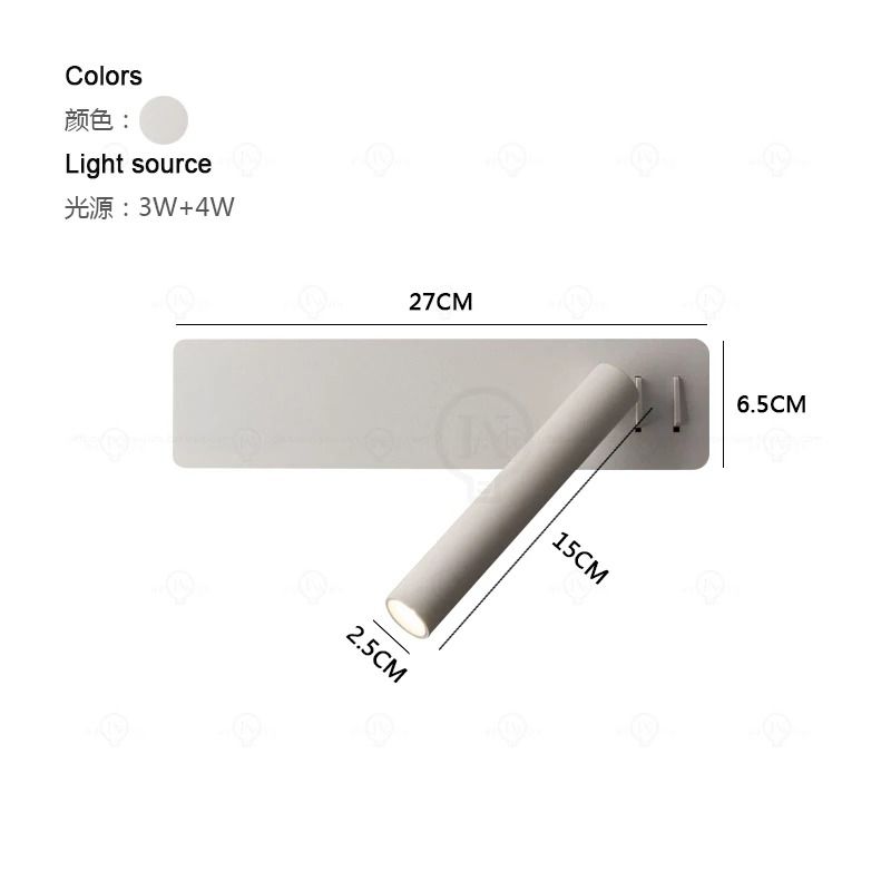 White Nordic Adjustable Bedside Wall Lamp With Switch For Living Room Or Bedroom 6