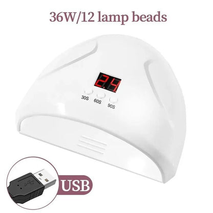 USB Nail Phototherapy Machine With 12 UV LEDs 36W Infrared Sensor 12