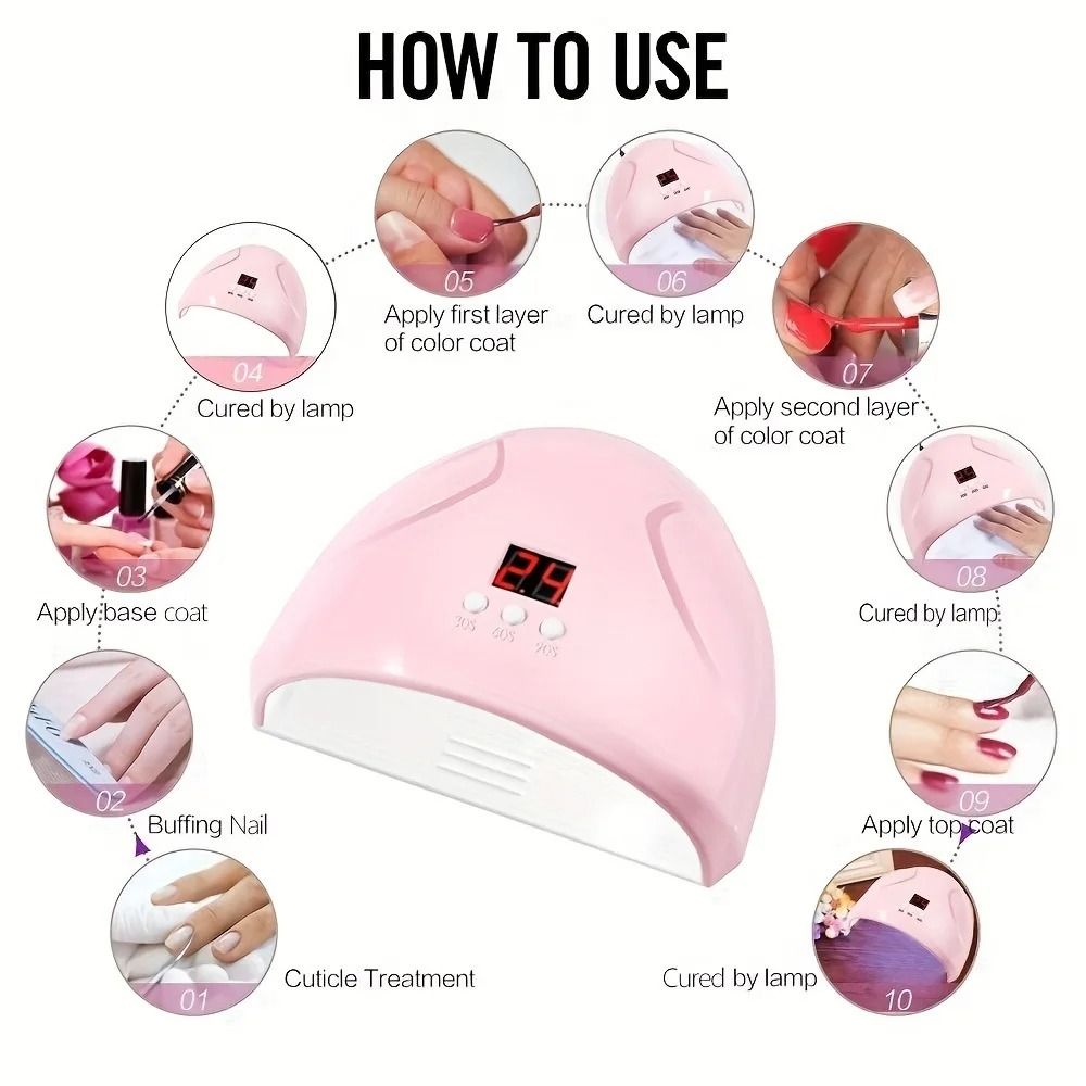 USB Nail Phototherapy Machine With 12 UV LEDs 36W Infrared Sensor 3