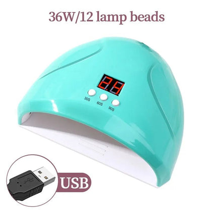 USB Nail Phototherapy Machine With 12 UV LEDs 36W Infrared Sensor 8