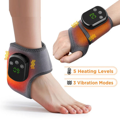 Electric Heated Wrist Brace with Adjustable Hot Compress Vibration and Massage