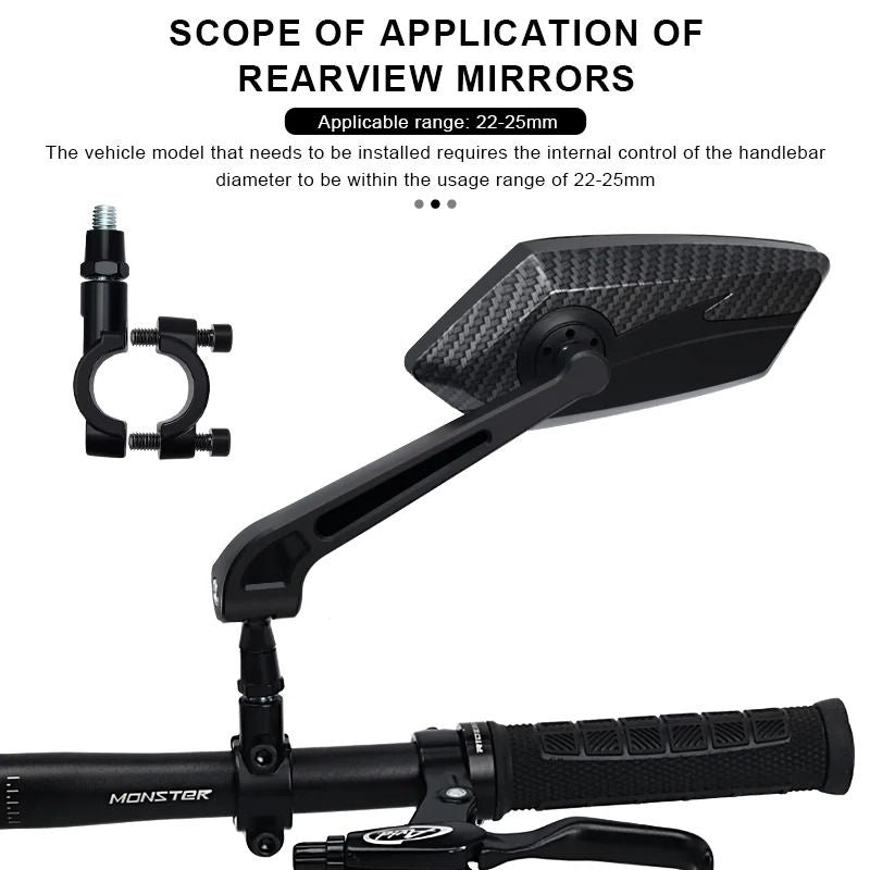 Wide Angle Bicycle Rear View Mirrors Set For Left And Right With Flexible Mount 4