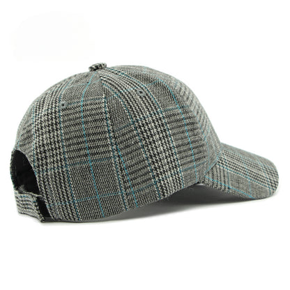 Men Outdoor Sun Cap for Spring Summer, Classic Checkered Hard Top Hat, Sunscreen Visor Baseball Cap for Women