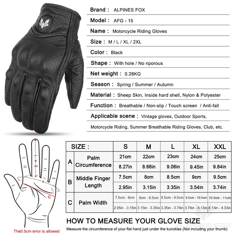 Vintage Leather Motorcycle Gloves Men Touchscreen Retro Style 1