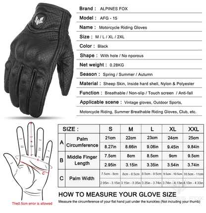 Vintage Leather Motorcycle Gloves Men Touchscreen Retro Style 1